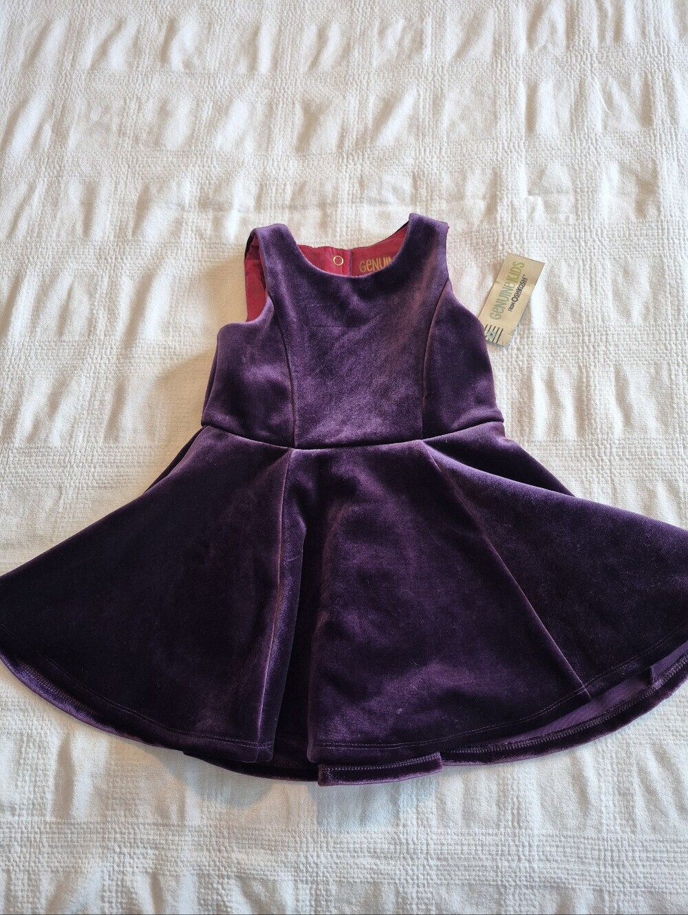 Genuine Kids by Oshkosh sleeveless purple currant dress lined NEW